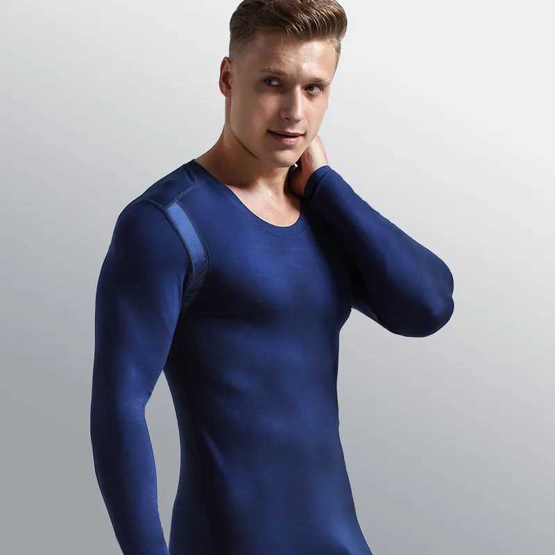 Mens Long Johns Single V-Neck Modal Thermal Underwear Long-Sleeved Base Layer Thin Top Cotton Sweater Winter G251215