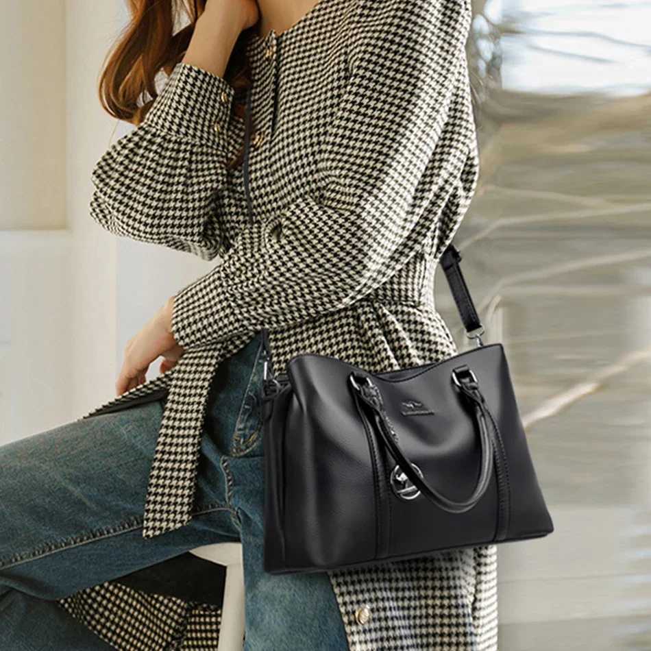 Genuine Brand Luxury Designer Women Bags High Quality Leather Shoulder Crossbody Messenger Tote Bag Large Handbag PursesT251215