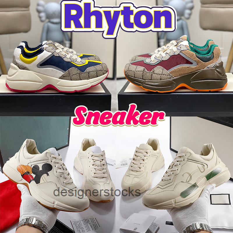 Sneakers Designer Rhyton Casual Shoes Men Women Platform old daddy shoe mens Luxury Vintage Chunky Sneaker beig gucciis guccis gg guccisneakers guccishoe Q6AT