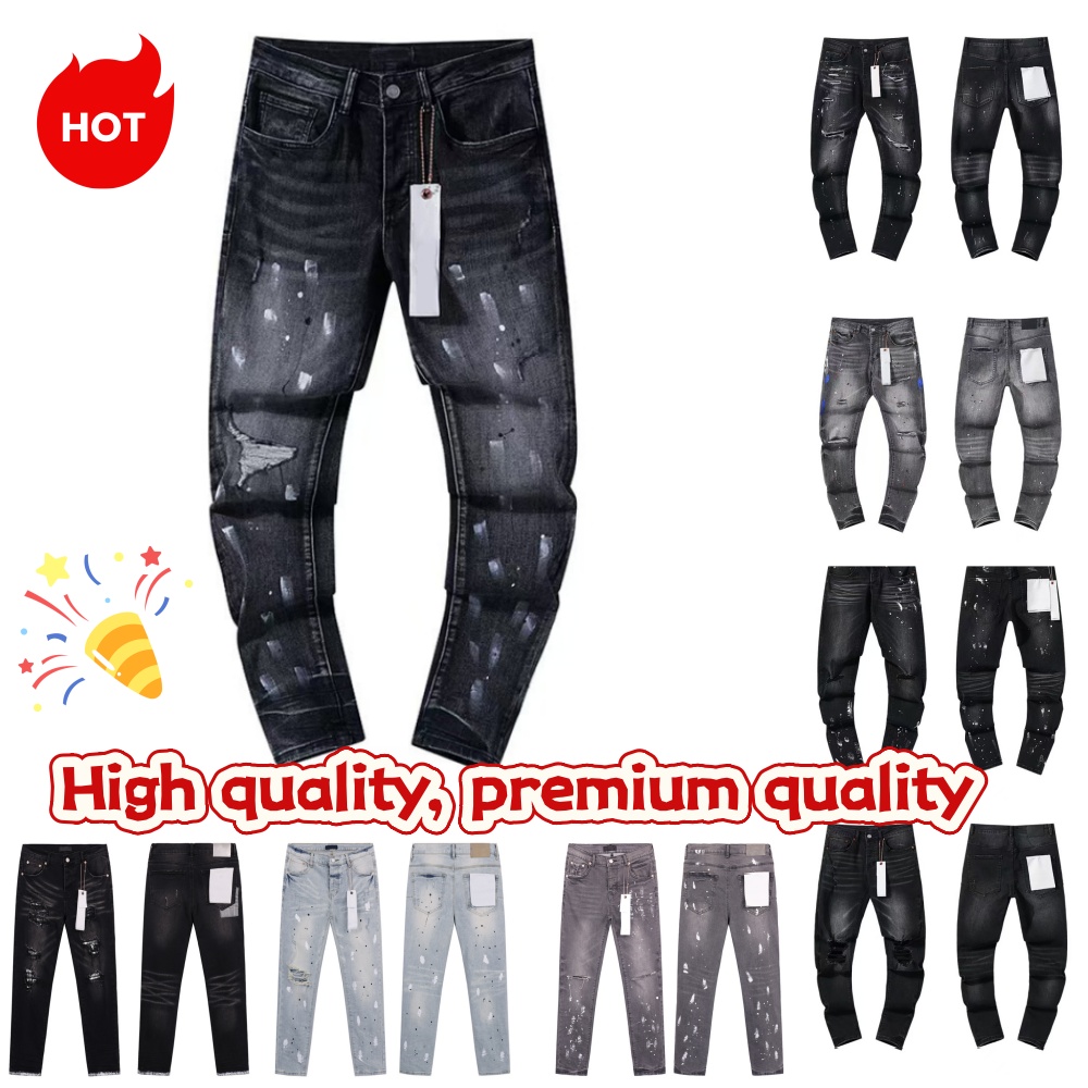 Designer purples jeansFor Mens jeans letters Designer Pants Denim Trousers Mens purples brands jeans High Quality Straight Retro Ripped Biker Motorcycle Jean2