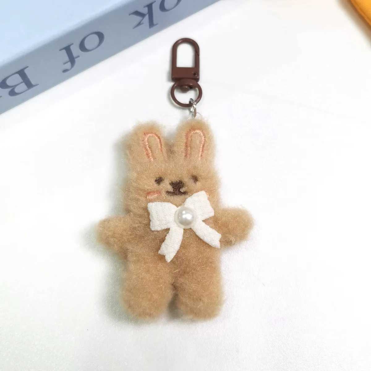 Bowknot Rabbit Plush Pendant Cartoon Bunny Keychain Soft Stuffed Doll Car Key Ring Backpack Bag Decoration M251215