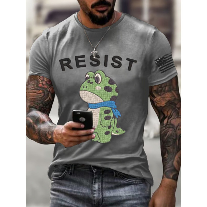 Customizable Summer European and American Cross-Border 3D Printed Round Neck Short Sleeve Youth Men's Casual Trendy T-Shirt Wholesale