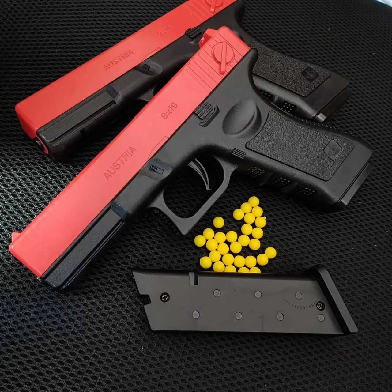 Manual Plastic Pistol Lower Magazine Foam Soft Bullet Toy Gun Airsoft Launcher CS Shooting Games Weapons for Kids Boys Gift W251215