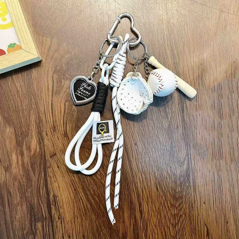 Simulated Baseball Funny Baseball Keychain Car Key Holder Bag Charm Woven Climbing Rope Ornament Decoration M251215