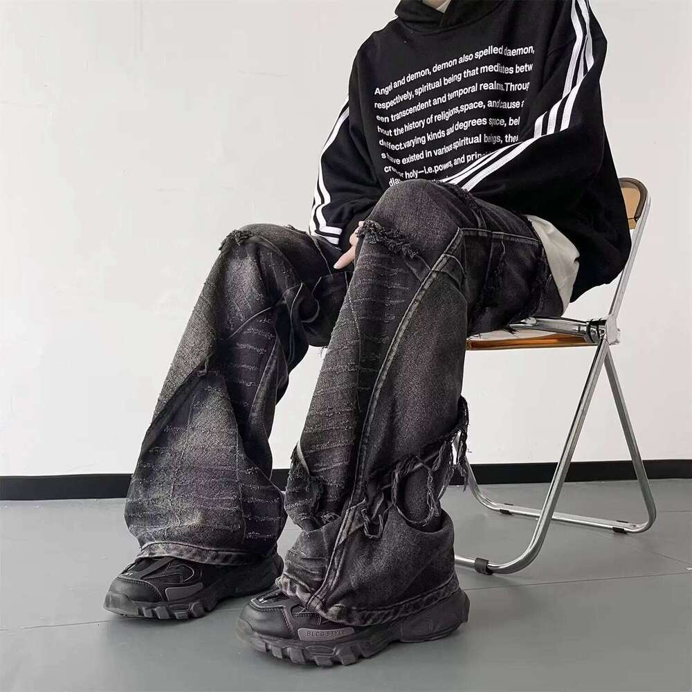 Streetwear Y2K Hip Hop Retro Baggy Men Wide Leg Oversize pants Denim Trousers Cargo Jeans C251215