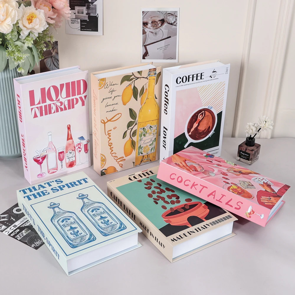 Colorful Cocktails Series Books Decoration Living Room Aesthetics Prop Books Decorations Coffee Table Ornaments Additional 251213