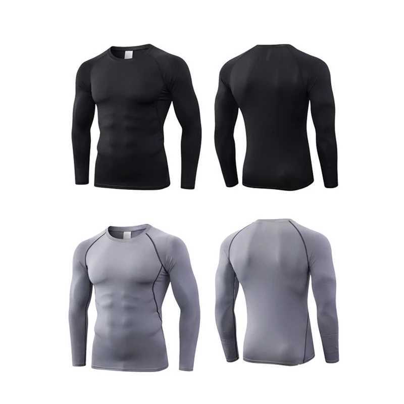 Mens thermal sports underwear elastic quick drying O-neck round neck thin autumn slim long sleeve base shirt mens top G251215