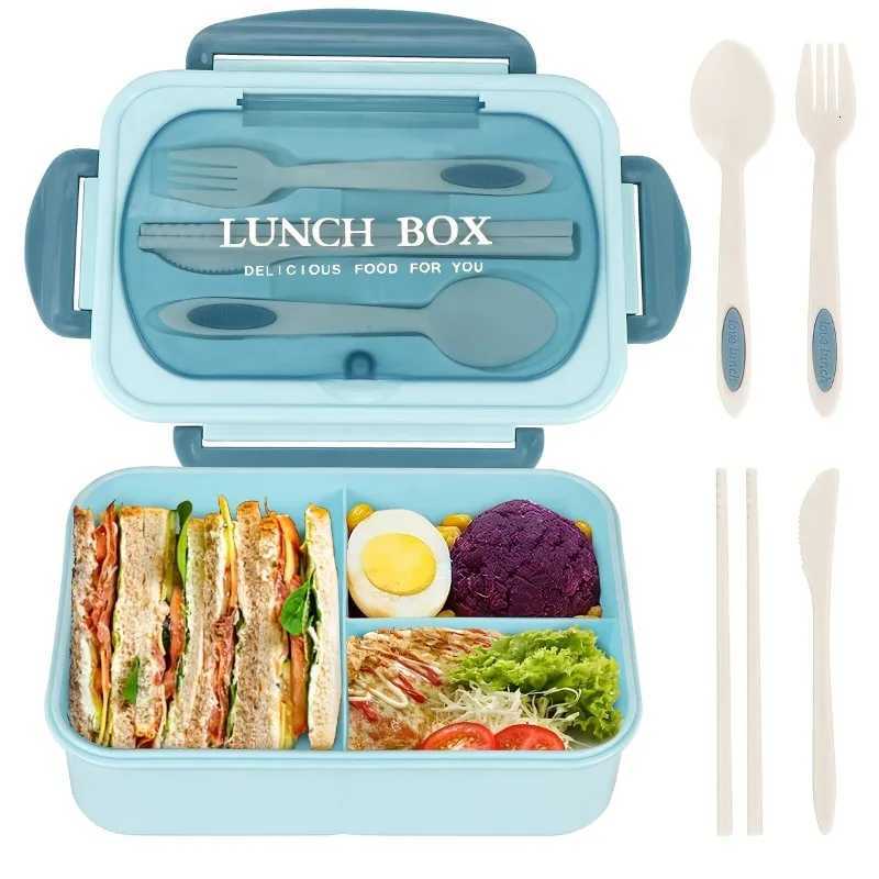 3 Cpartments Leakproof Lunch Box PP/304 Food Container for School Work Outdoor Stackable Food Containers Microwave Safe H251213