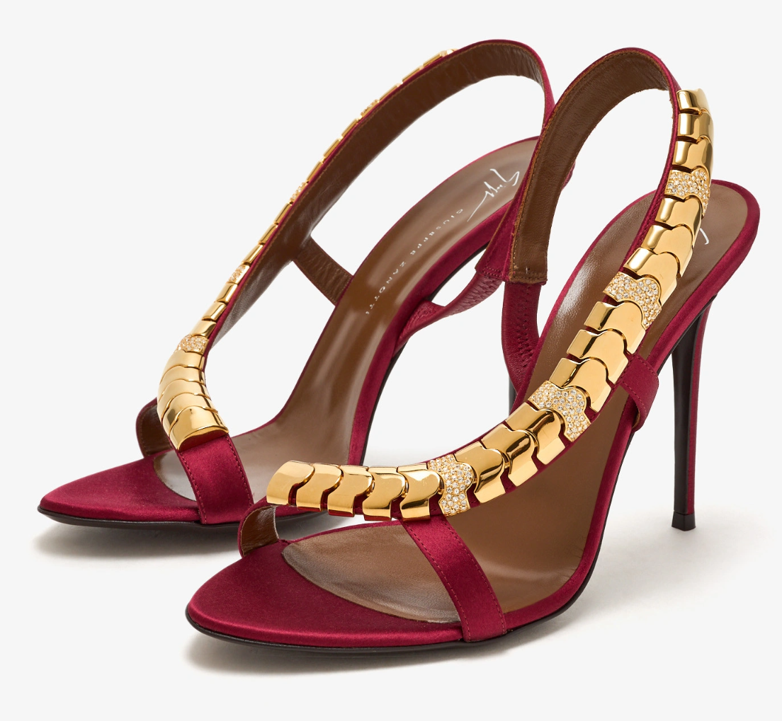 Elegant Design Women Dafne 105mm Sandals Shoes Sculptural Gold Hardware Strass Strappy High Heeled Lady Party Wedding Dress Slingback