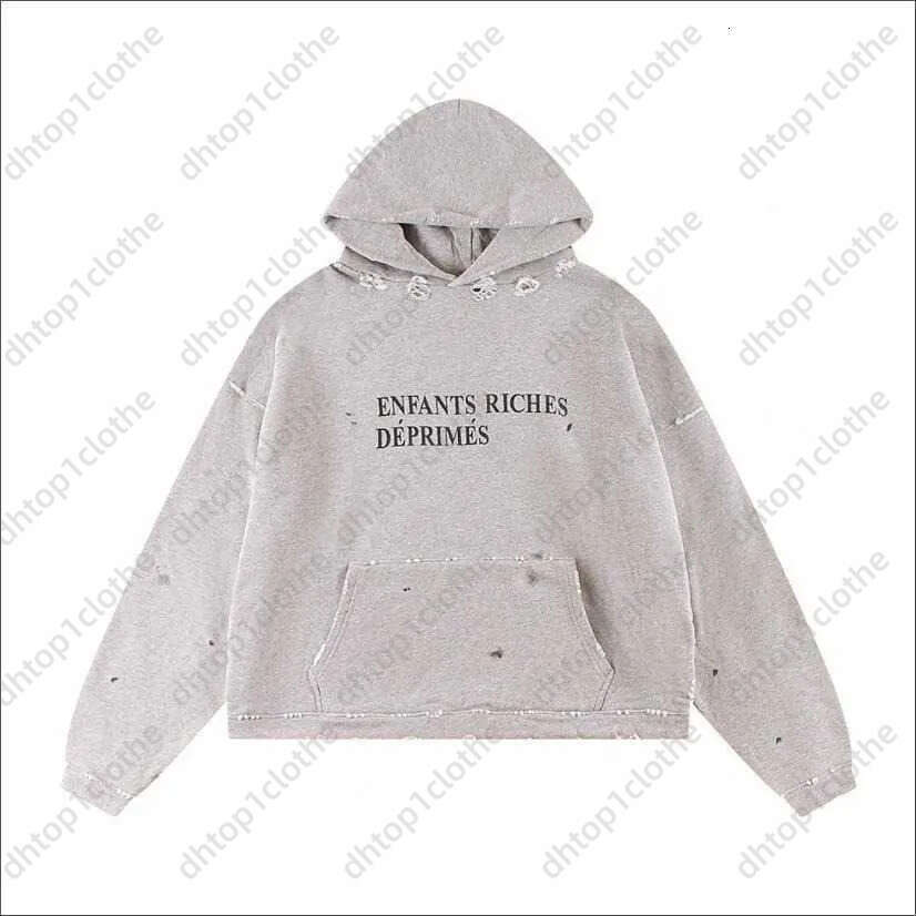Designer Enfants Riches Deprime Retro Print High Street Long Sleeve Zipper Jacket Slogan Printed Loose Casual Hoodie Sweatshirt b38