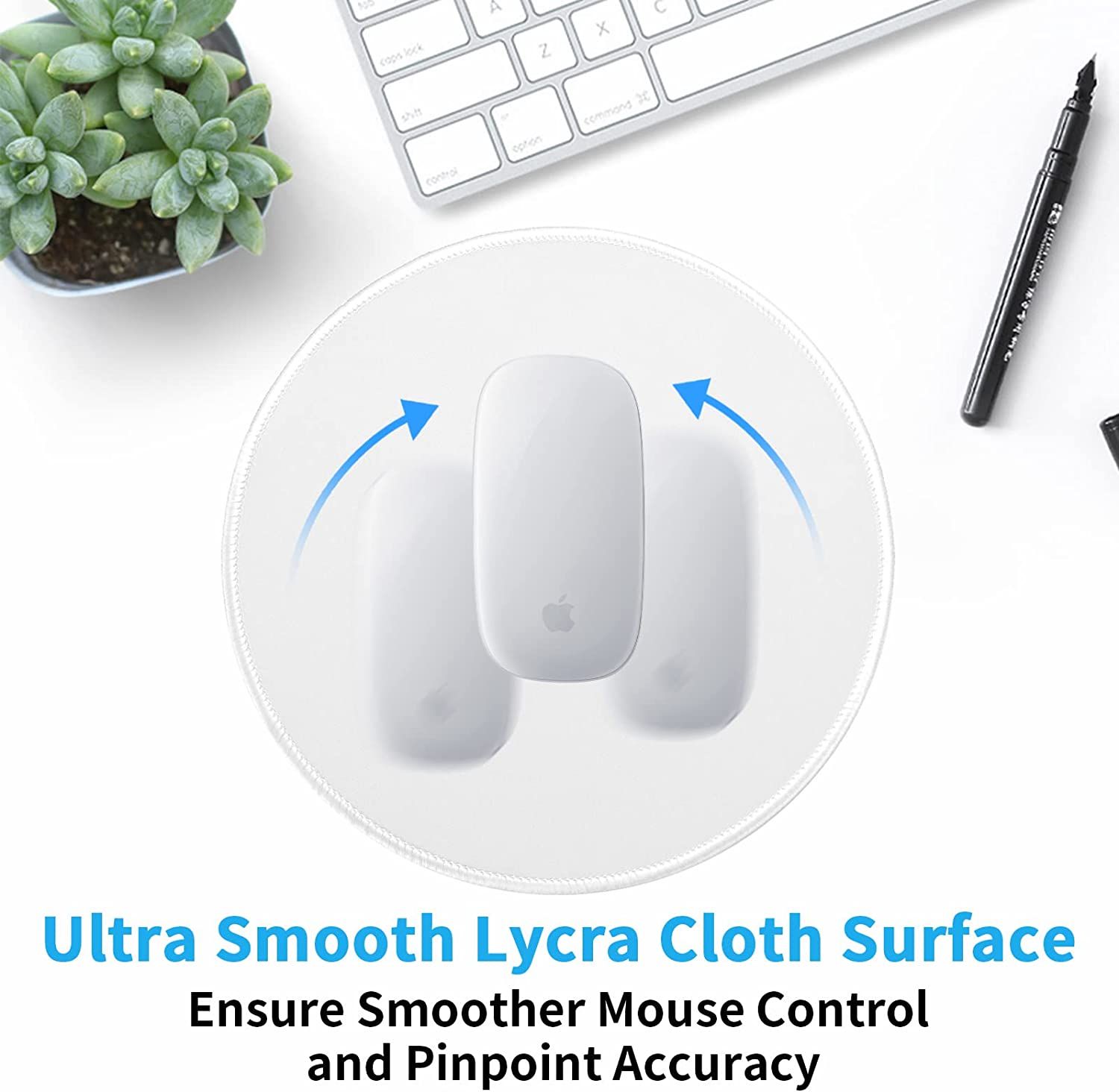 Sublimation Blank Mousepad Blanks with Non Slip Rubber Base Stiched Edge Round Mouse Pad for Heat Transfer Press Printing Crafts