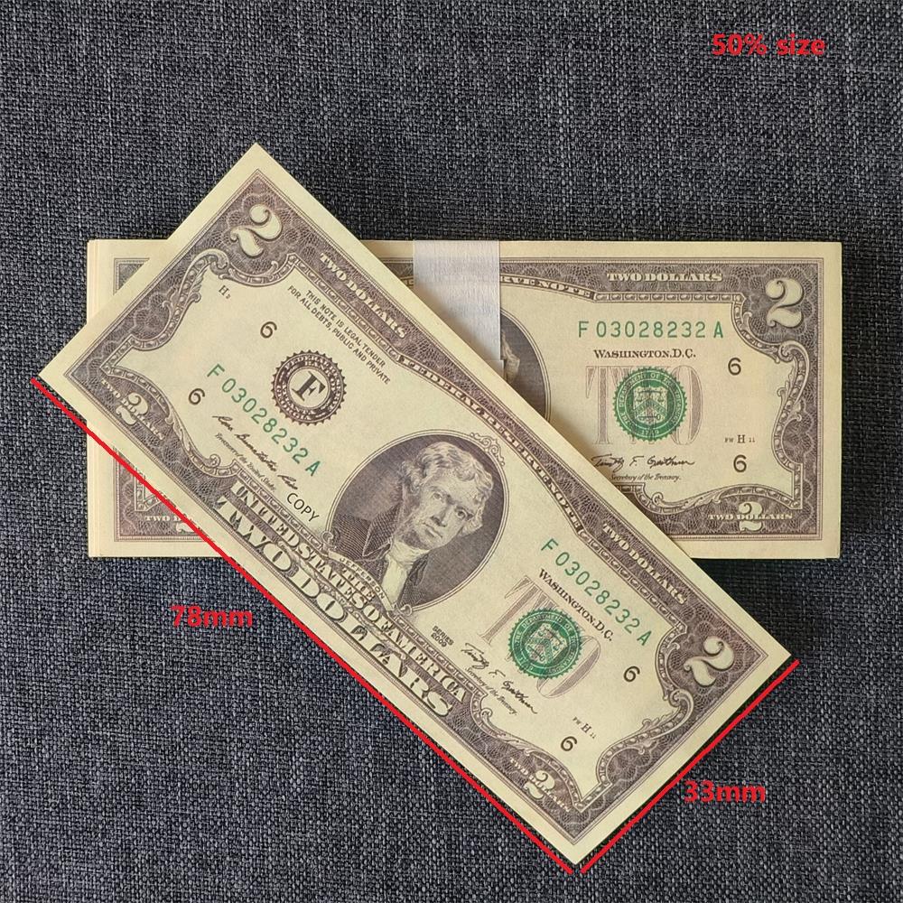 3A TOP Quality Realistic US Dollar Bills 50 and 100 Dollar Props for Movie and Party Decoration Realistic Money Props 78*33mm 50% Size