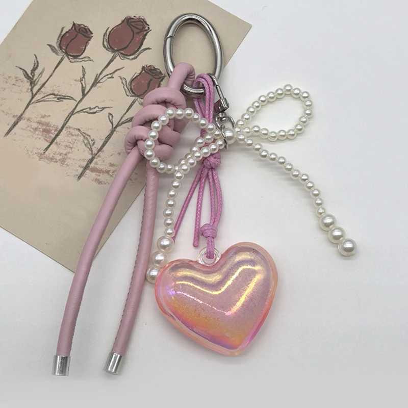 Heart Bow Woven Rope Cute Bag Pendant Keychain Jewelry Gift For Women Decoration Accessories M251215