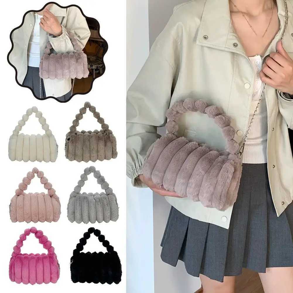2026 New Fashion Temperament Handbag Winter Simple Fashion Crossbody Womens Bag Large Capacity Plush Commuting Shoulder BagT251215