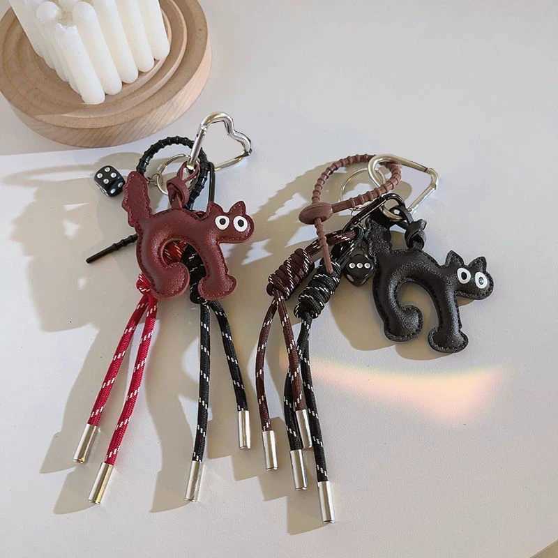 Cute Leather Pendant Hanging Woven Rope Decoration Couple Multifunctional Keychain Couple Gifts M251215