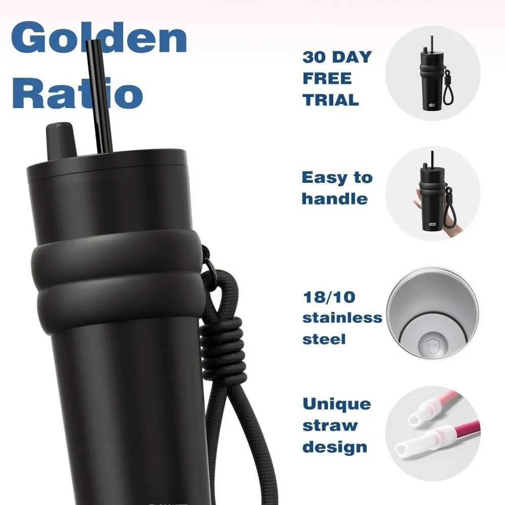 700mlThermos Travel Water Bottle with Straw and Leak proof Lid Stainless Steel PortableWater Bottle for Hot and ColdCoffeeDrinks H251215