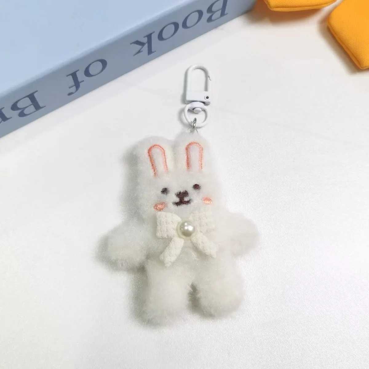 Bowknot Rabbit Plush Pendant Cartoon Bunny Keychain Soft Stuffed Doll Car Key Ring Backpack Bag Decoration M251215