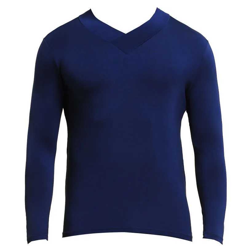 Mens Autumn High-Neck Thermal Underwear Thin Base Layer Shirt Slim Fit Modal Top for Autumn and Winter G251215