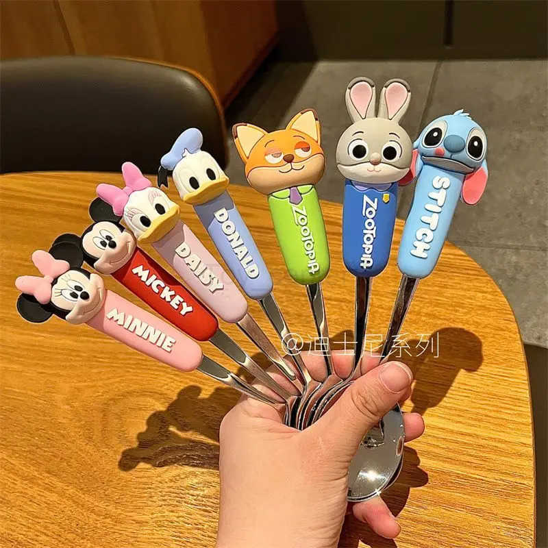 Disney Mickey and Minnie animation themed cartoon fashion student home travel 304 stainless steel spoon and fork tableware set H251215