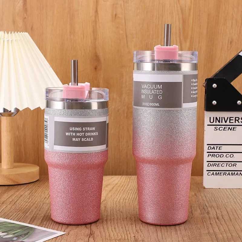 30oz Tumblers Bottle Tumbler Insulated Mug With Straw Lids 304 Stainless Steel Vacuum Insulat Thermal Water Bottle for Car H251215