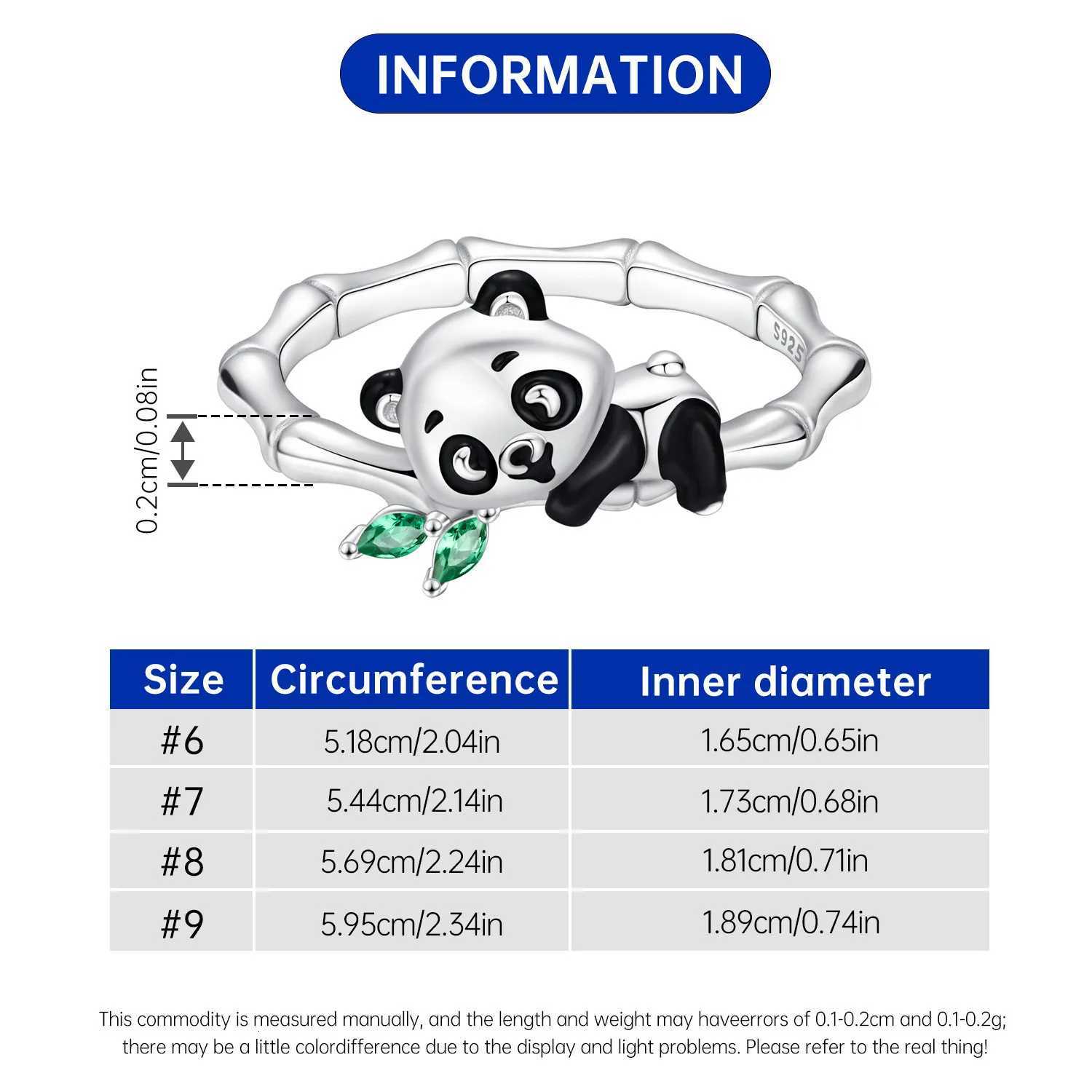 Hot Sale 2025 Original 925 Sterling SilverPanda Animal Closed Rings For Women Fashionable Finger Ring Jewelry Party Trendy Gifts M251215