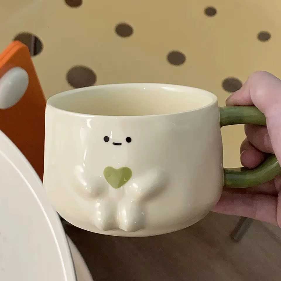 Cute Creative Funny g Coffee g High Value Household Ceramic Hot Water Resistant Cup Couple Milk Breakfast Cup H251215