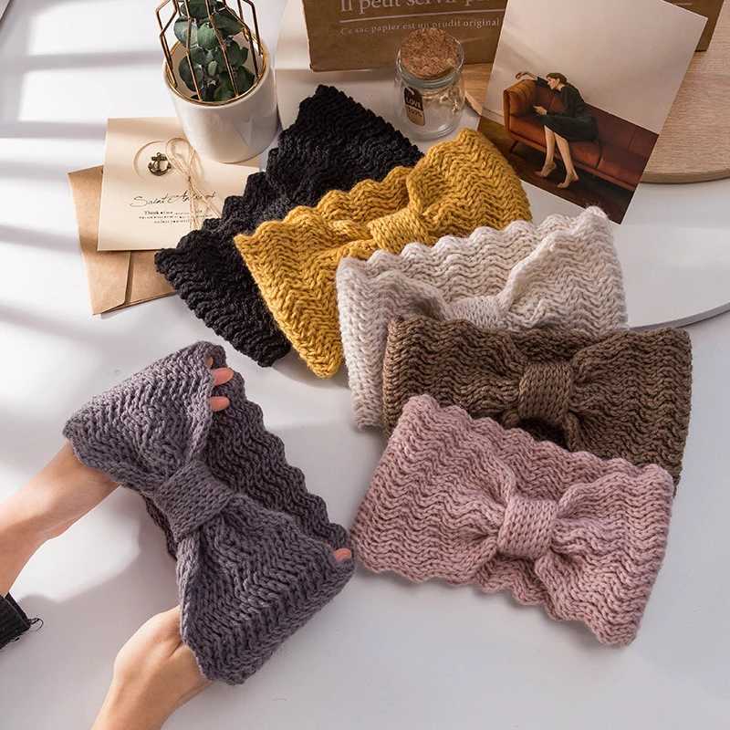 Women Knitted Wool Bowknot Headband Autumn Winter Elastic Wide Twist Hairband Female Girl Solid Color Warm Turban HeadwearXJ251215 - view 3
