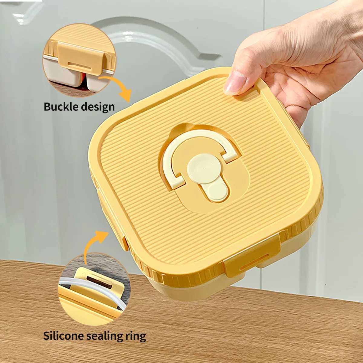 WORTHBUY Portable Plastic Lunch Box With Cpartment Microwave Safe Fruit Salad Lunch Container Kid Student Leak-proof Bento Box H251213