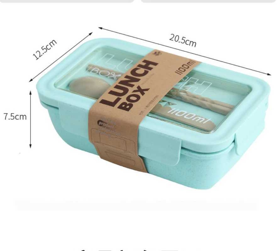 Portable Lunch Box Cpartment Wheat Straw Bento Box Reusable Tableware Lunch Containers Meal and Snack Food Containers H251213