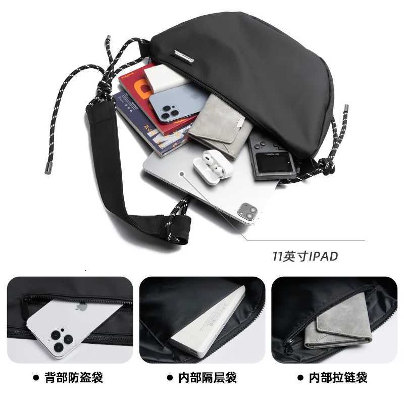 Lightweight Oxford Mens Crossbody Bag Waterproof 16 Inch Laptop Messenger Shoulder Bag Outdoor Travel Youth Men Half Moon BagT251215