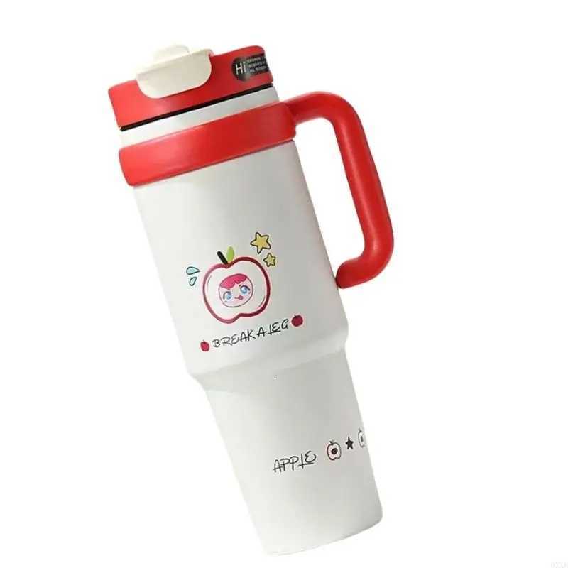 Insulated Cup With Large Drinking Straw 12H Heat Retention Dishwasher Safe Design Perfect For Hiking Commuting 0XXB H251215