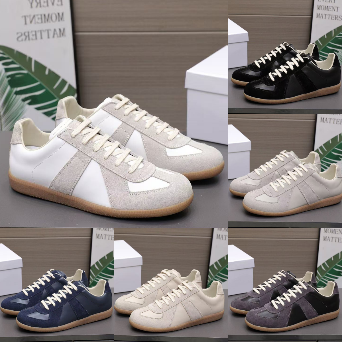 sneakers designer margiella shoes replicaing german mm6 army gum margela gats trainer paint trainers gat sneaker painter nude patent brown nutmeg genuine leather