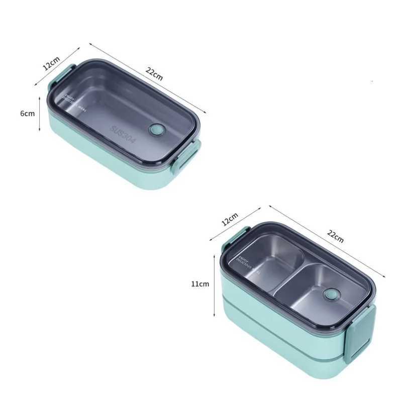 304 Stainless Steel Lunch Box for Adts Kids School Off 1/2 Layers Microwavable Portable Grids Bento Food Storage Containers H251213