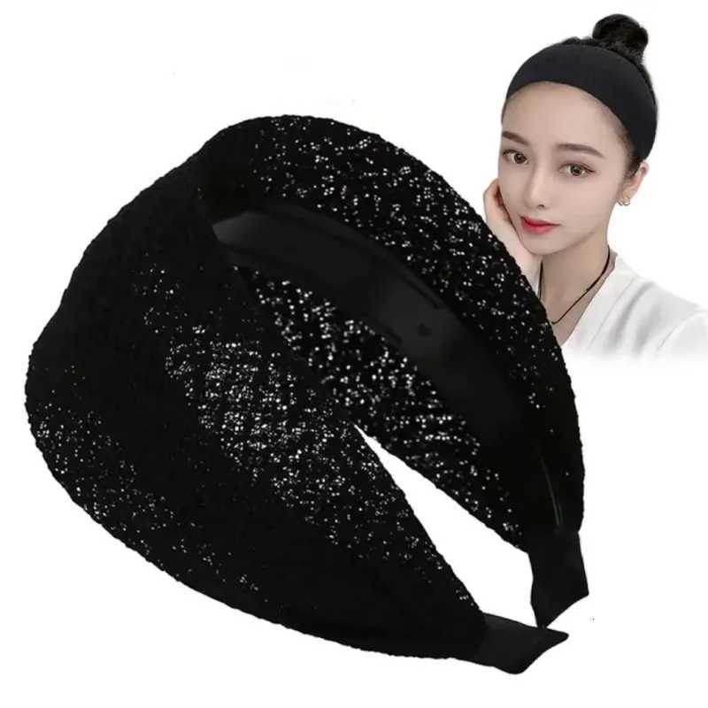 Fashionable Wide Lace Headband Anti-Slip Design Stylish Wide Embroidered Border Womens Knitted Hair Accessories Elegant StyleXJ251215 - view 5