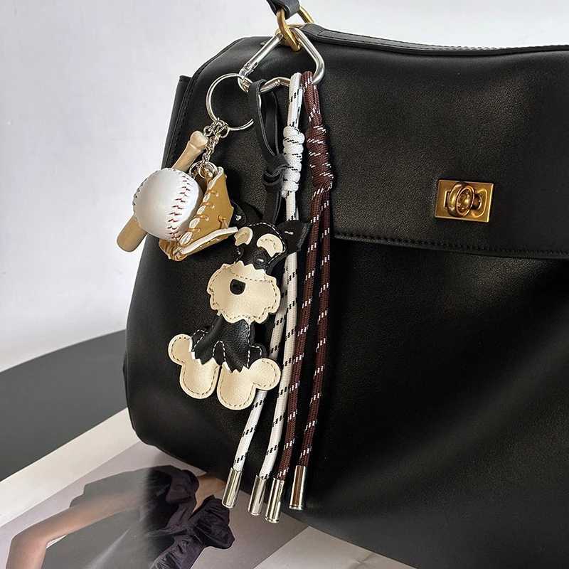 Cute Dog Bag Hanging Schnauzer Handmade Braided Rope Keychain Niche Bag Pendant Gift Car Key Mobile Phone Decorative Accessories M251215