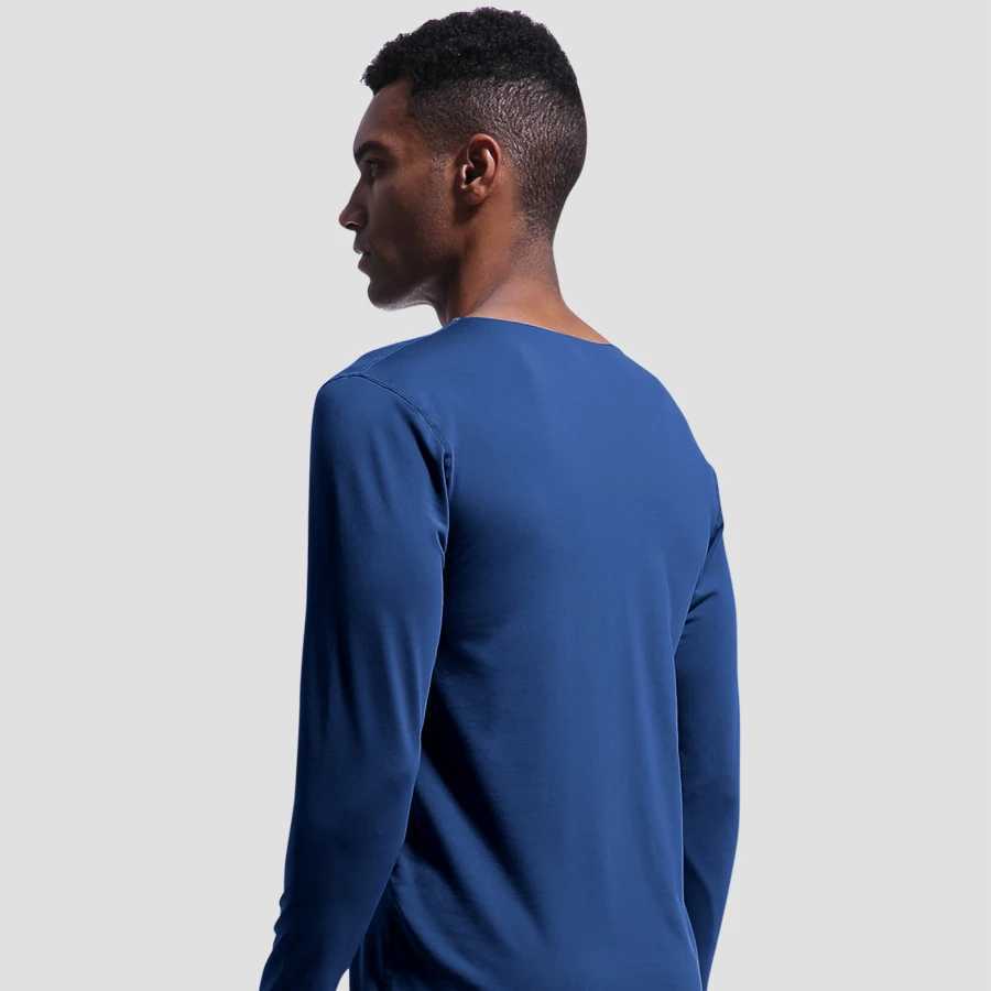 Mens Seamless Thermal Undershirt - V-Neck Fleece-Lined Warm Base Layer Slim Fit Thin Cotton Shirt for Winter G251215