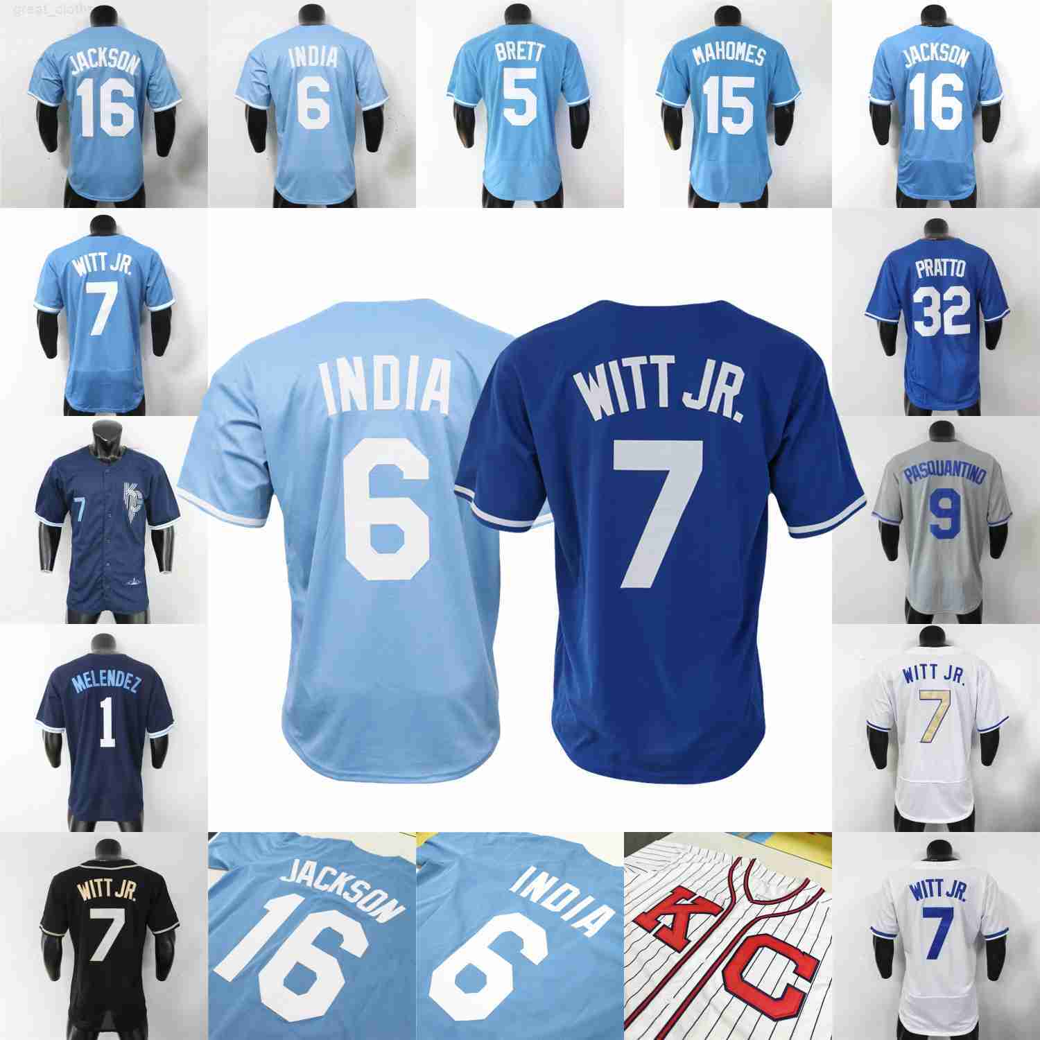 Bobby Witt Jr Jersey Jonathan India Cole Ragans Freddy Fermin Michael Lorenzen Mahomes Jac Caglianone Hunter Renfroe Brett Perez Pasquantino Wacha Melendez