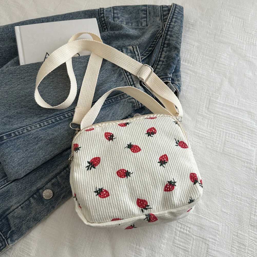 Corduroy Cartoon Shoulder Bag with Adjustable Strap Trendy Crossbody Bag Adorable Shoulder Bag Women Commute BagT251215