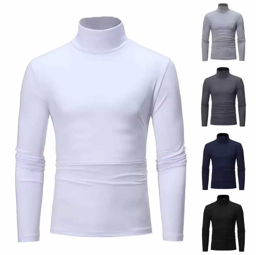 Autumn Winter Mens Turtleneck Sweaters Casual Thermal Long Sleeve Slim Fit Pullovers Stretch Basic Tops Sweatshirt Jumper TShirt G2512151