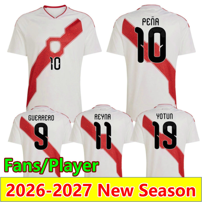 2026 Peru soccer jerseys 26 27 home away PENA football shirt GUERRERO TAPIA CARTAGENA maillots de futol NORIEGA LAPADULA REYNA camesitas de foot men kids uniforms