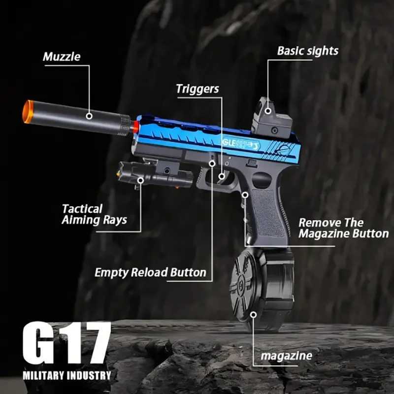 New G17 Toy Gun Can Launch Gel Bombs Cross-Border Best-Selling with 74V Battery Powerful Outdoor Summer Toy Model Family Gift W251215