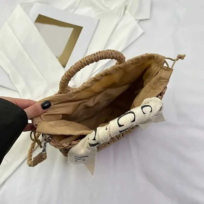 Stylish Womens Straw Woven Shoulder Bag Versatile Crossbody Purse Perfect for Shopping Dates Parties and Work CommuteT251215