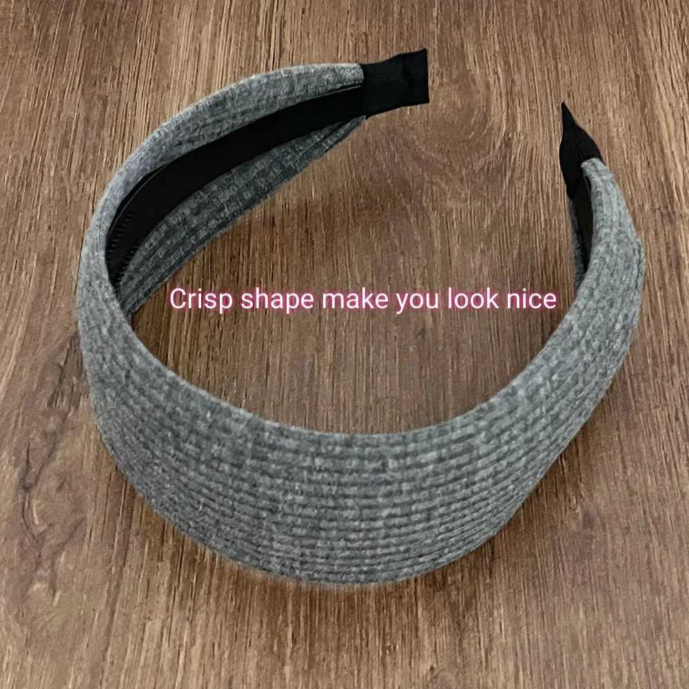 Women Very Wide Ribbed Knit Hairbands Tooth Headbands Non-slip For Washing Sports Simple Solid Color High Crown Headwrap 7cmXJ251215 - view 4