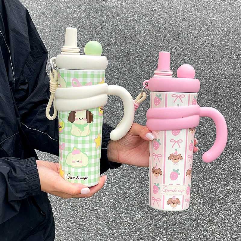 1 piece of high-value giant car water cup - 700ml large-capacity thermal insulation cup stainless steel straw cup H251215