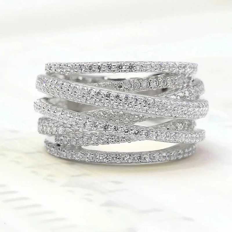 Multi Cross Rings for Women New Trendy Wedding Band Accessories Luxury Cubic Zirconia Fashion Female Jewelry M251215