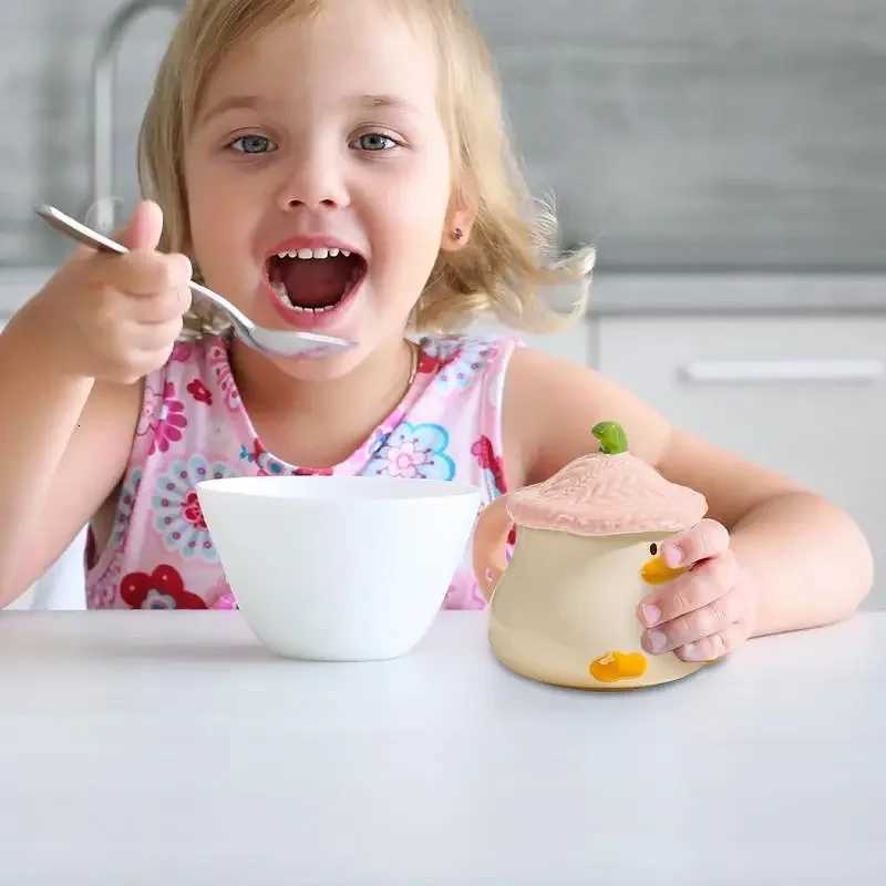 Duck Tea Cup Ceramic Coffee g With Lid 400ml Cartoon Ceramic Drinkware Tableware With Handle For Kids And Adt Christmas H251215