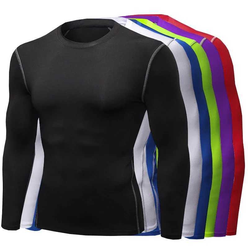 1pcs Mens Long-sleeved Thermal Underwear Male Thin Tight Fitting Fast Dry Elastic Fitness Tops Man Autumn Winter Sprots Wear G251215