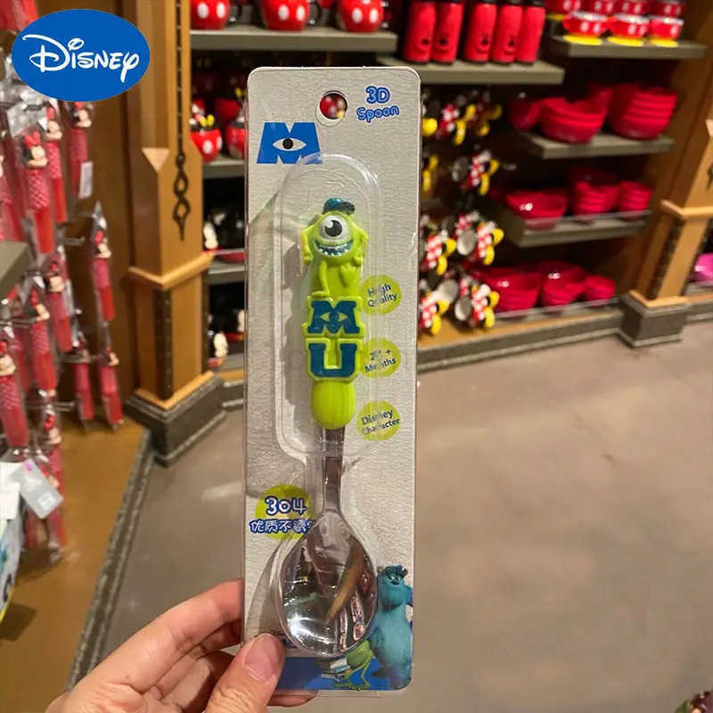 Disney Minnie Elsa Snow White Creative Kawaii Dropproof Wear-Resistant Kids Baby Food Complementary Foods Tableware Forks and Spoons H251215