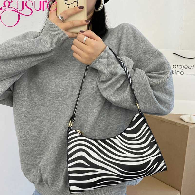 Gusure Fashion Leopard Pattern Shoulder Women Bag Hand Bag Personality Wild Pu Leather Designer Purses and HandbagsT251215