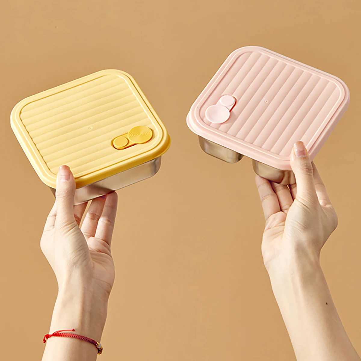 304 Stainless Steel Bento Box With Lid Portable Sed Divided Lunch Box For Kids Student School Fruit Salad Lunch Container H251213